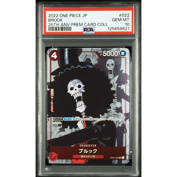 Carte One Piece PSA 10 GEM MINT - 2022 ONE PIECE JAPANESE 25TH ANNIVERSARY PREMIUM CARD COLLECTION 022 BROOK – japonais | JapanResell