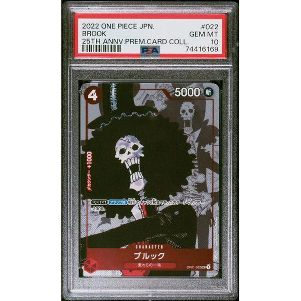 Carte One Piece PSA 10 GEM MINT - 2022 ONE PIECE JAPANESE 25TH ANNIVERSARY PREMIUM CARD COLLECTION 022 BROOK – japonais | JapanResell
