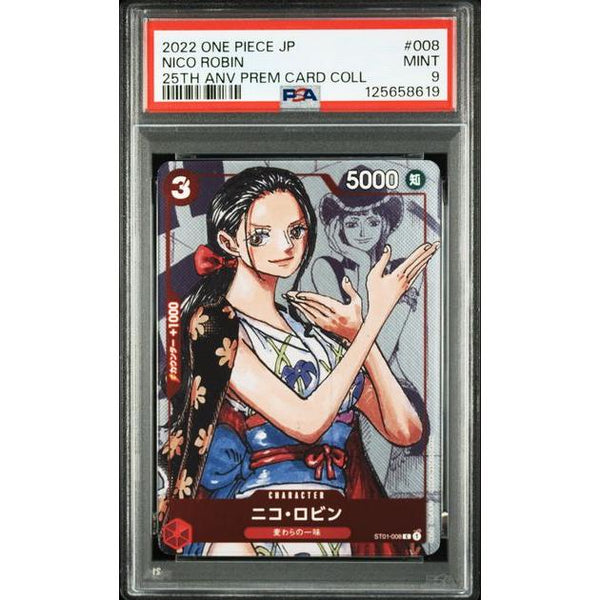 Carte One Piece PSA 9 GEM MINT - 2022 ONE PIECE JAPANESE 25TH ANNIVERSARY PREMIUM CARD COLLECTION 008 NICO ROBIN – japonais | JapanResell