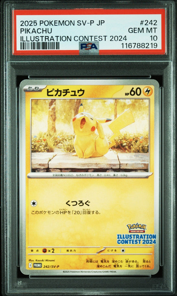 Carte Pokémon PSA 10 GEM MINT - 2025 POKEMON JAPANESE SV-P PROMO #242 PIKACHU ILLUSTRATION CONTEST 2024 – japonais | JapanResell