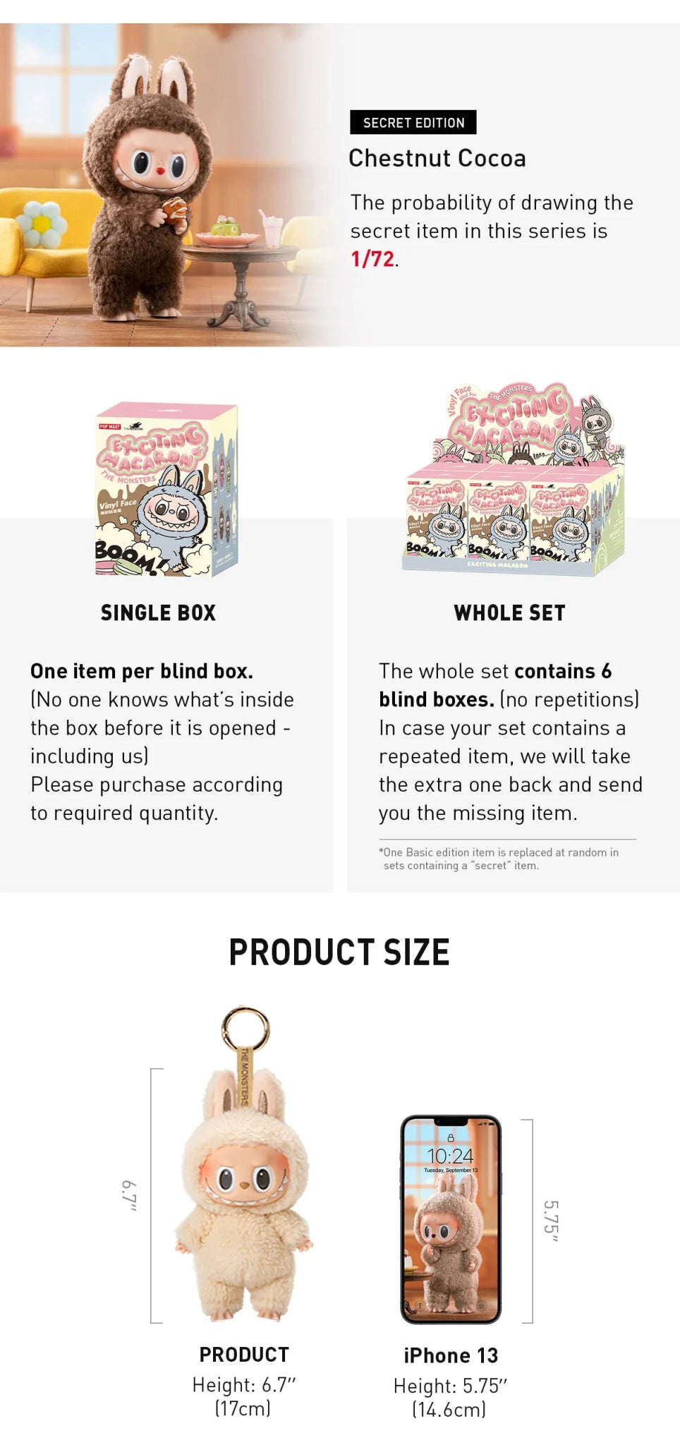 LABUBU THE MONSTERS - Exciting Macaron Vinyl Face Blind Box Set (6 pièce) – POP MART – Figurines japonais | JapanResell