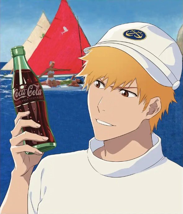 Grande Affiche Bleach Ichigo Kurosaki X Coca-Cola (Retro) - Atmos - JapanResell